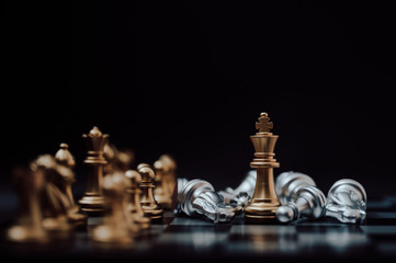 Business leader concept. Chess board game strategy planning and competition