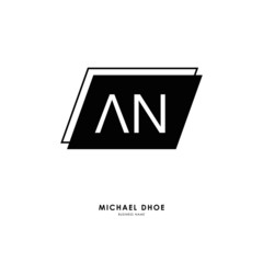 A N AN Initial logo letter with minimalist concept. Vector with scandinavian style logo.