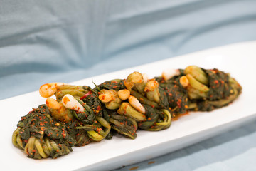 Korean traditional food green onion kimchi