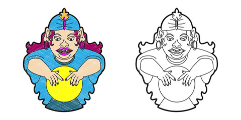 fortune teller design vector with texture. black and white colors
