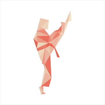 pink taekwondo isolated on white background