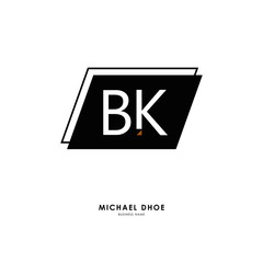B K BK Initial logo letter with minimalist concept. Vector with scandinavian style logo.