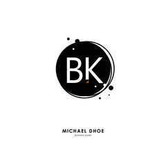 B K BK Initial logo letter with minimalist concept. Vector with scandinavian style logo.