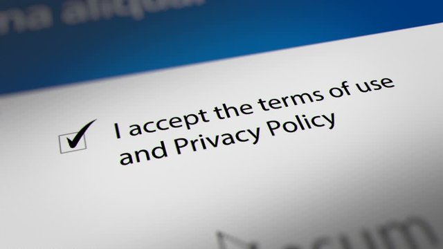 Mouse Cursor Clicking "I accept the terms of use  and Privacy Policy" Checkbox,  Terms and Conditions Agreement.