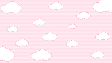 Abstract kawaii pattern with Clouds background. Soft gradient pastel Comic graphic. Concept for wedding card design or presentation