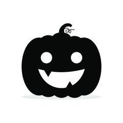 Jack o'lantern. Happy Halloween icon. Jack o'lantern silhouette. Happy Halloween icon. Black and white illustration