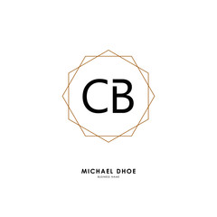 C B CB Initial logo letter with minimalist concept. Vector with scandinavian style logo.