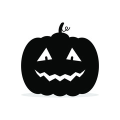 Jack o'lantern. Happy Halloween icon. Jack o'lantern silhouette. Happy Halloween icon. Black and white illustration