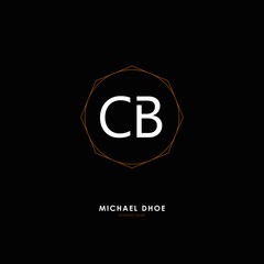 C B CB Initial logo letter with minimalist concept. Vector with scandinavian style logo.