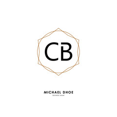 C B CB Initial logo letter with minimalist concept. Vector with scandinavian style logo.