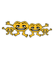 monster familie paar 2 freunde papa mama kinder team kleines niedliches cartoon clipart gesicht vampir kopf augen mund scharfe zähne cool comic lachen grinsen lustig frau wimpern