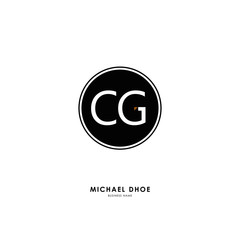 C G CG Initial logo letter with minimalist concept. Vector with scandinavian style logo.