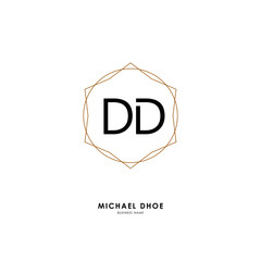 D DD Initial logo letter with minimalist concept. Vector with scandinavian style logo.