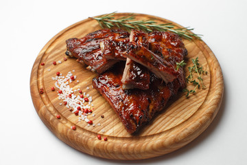 pork ribs on a wooden