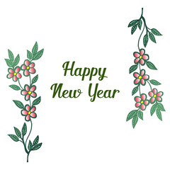 Fototapeta na wymiar Various crowd of leaf flower frame, place for your text, happy new year. Vector