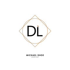 D L DL Initial logo letter with minimalist concept. Vector with scandinavian style logo.