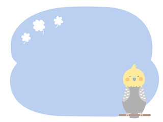 オカメインコのクローバーフレーム