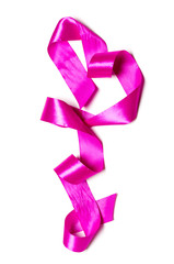 magenta ribbon isolated on a white background.