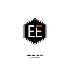 E EE Initial logo letter with minimalist concept. Vector with scandinavian style logo.