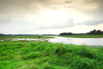 The natural landscape of the dam