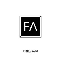 F A FA Initial logo letter with minimalist concept. Vector with scandinavian style logo.