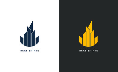 Real estate logo isolated. City vector image