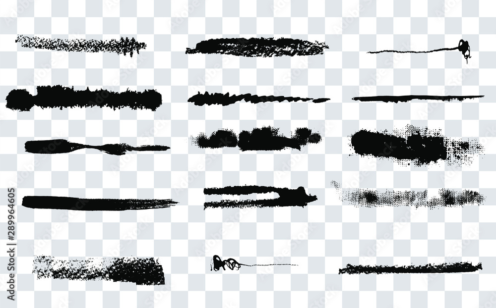 Poster grunge design elements. brush strokes. rectangle text boxes. thin dirty distress texture banners. in