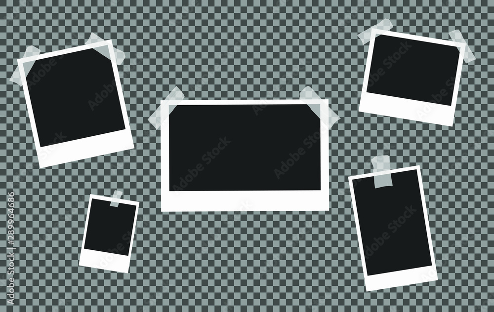Poster polaroid frames set on transparent background. vector illustration esp10