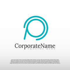 Obraz premium Technology logo with initial P letter, digital industrial tech icon, illustration element -vector