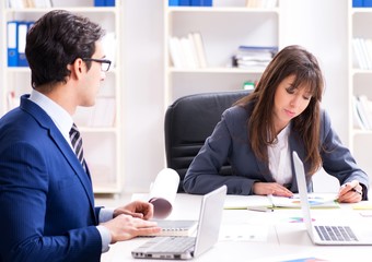 Business meeting with employees in the office
