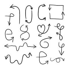 Hand drawn arrow mark icons