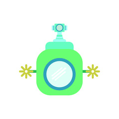submarine flat vector. cute submarine