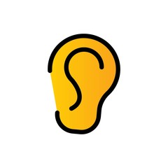 ear filled line vector icon