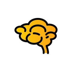 brain filled line vector icon