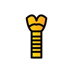 trachea filled line vector icon