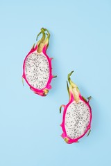dragon fruit on blue background