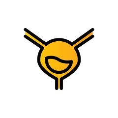 bladder filled line vector icon