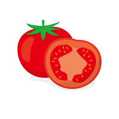 Tomato vector illustration isolated on white background. Tomato clip art