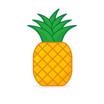 Pineapple vector illustration isolated on white background. Pineapple clip art