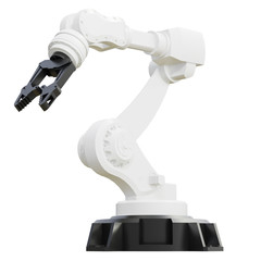 Robotic arm on white background. 3d rendering.