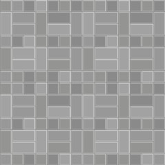 3D brick stone pavement pattern texture background, vector gray floor walk, pathway seamless - 289967870