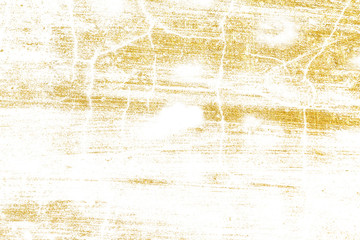 Gold splashes Texture. Brush stroke design element. Grunge golden background pattern of cracks, scuffs, chips, stains, ink spots, lines