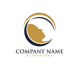 Beauty logo salon and hair treatment logo design template