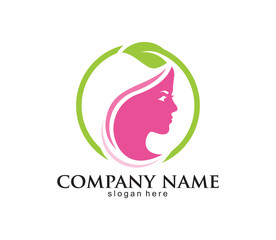 natural beauty salon and hair treatment logo design
