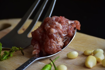 Place on prepared ground meat cooking spoon.