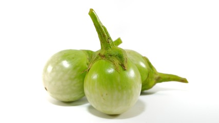 green  eggplant on white background