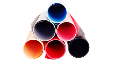 Colorful Pvc plate for shooting scenes on white background