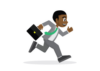 African Businessman running.