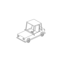 Isometric Cartoon Car isolated