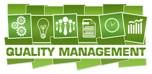 Quality Management Business Symbols Green Horizontal Stripes 